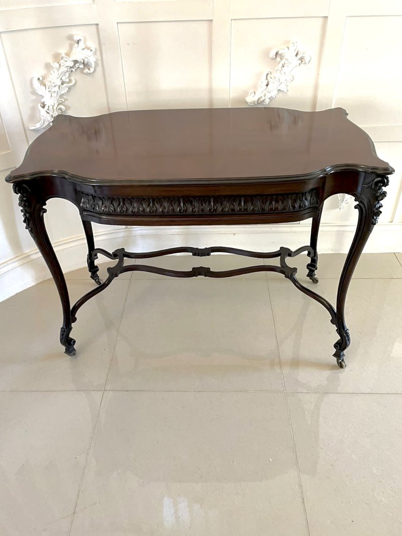 Outstanding Quality Antique Victorian Carved Mahogany Freestanding Centre Table - Image 2